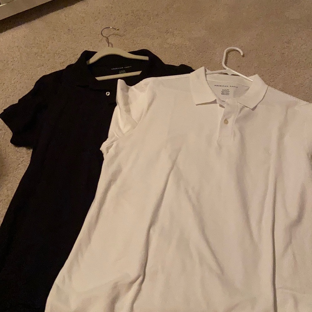 NEW! AE BLACK AND WHITE POLOS